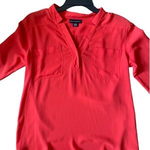 Button Down Blouse 👚 Orange Dressy